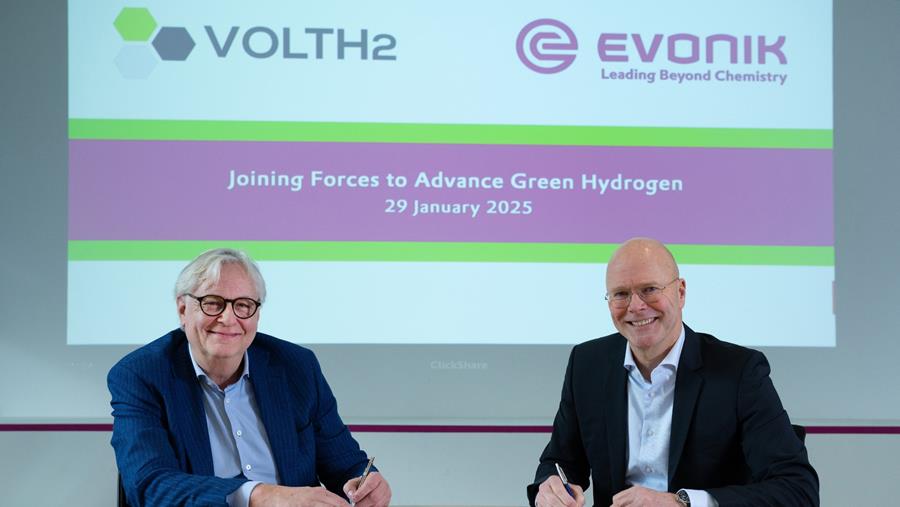 Evonik en VoltH2 werken samen rond groene waterstof